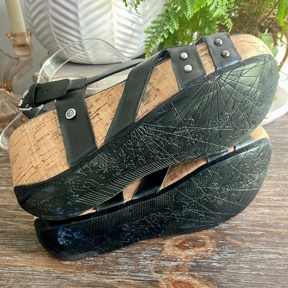 Bussola Formentera Frida Platform Leather Cork Wedge Sandals US 7 - 7.5 / 38 - Picture 7 of 7